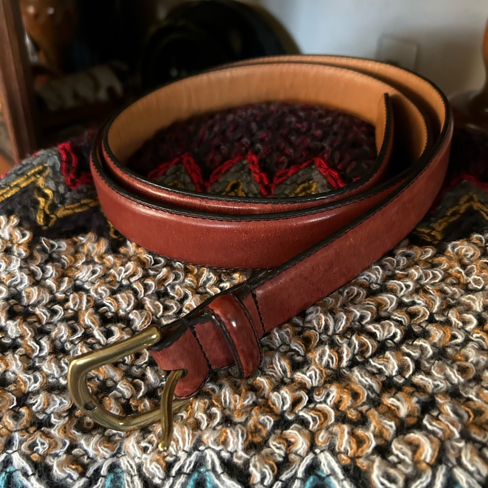 Full Grain Leather Size 44 Brown Belt - Picture 2 of 7